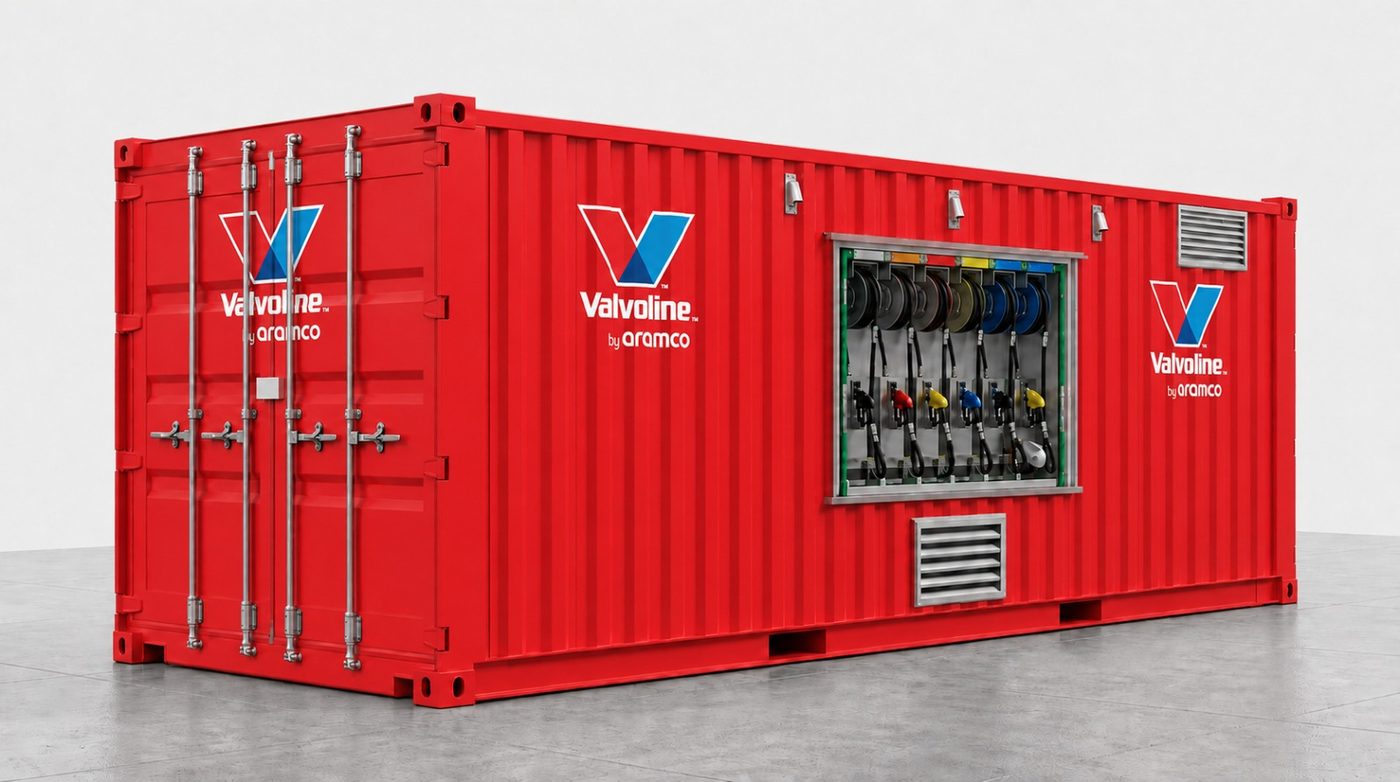 Bodega modular de almacenamiento de lubricantes en contenedor de 20 pies